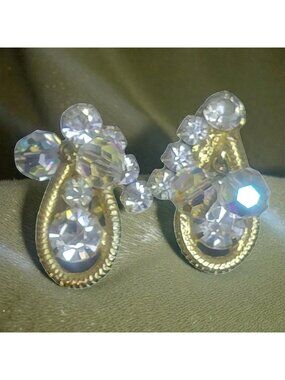 Vintage Aurora Borealis Crystal Cluster Jewelry MCM